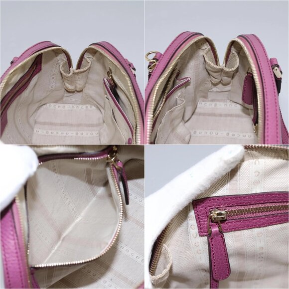GUCCI Lady Dollar Hand Bag Leather 2way Gold Pink Auth ki5528AV - Picture 13 of 15